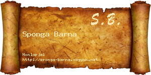 Sponga Barna névjegykártya