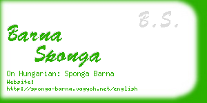 barna sponga business card